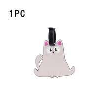 1PC Cute Cartoon Kitten Luggage Tag PVC Soft Rubber Identification Luggage Backpack Essential Tag Pendant -Friendly Card Holder Name Filling Anti-Lost Lightweight Durable Valentine's Day Gift Christmas Halloween Birthday Gift - A2 - Xem 7