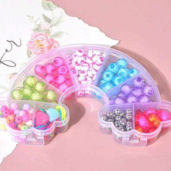 Kit de manualidades para hacer pulseras con cuentas, incluye cuentas de plástico con diseños de conejo, mariposa, unicornio y arcoíris, suministros creativos para hacer joyas, regalo ideal para familiares y amigos