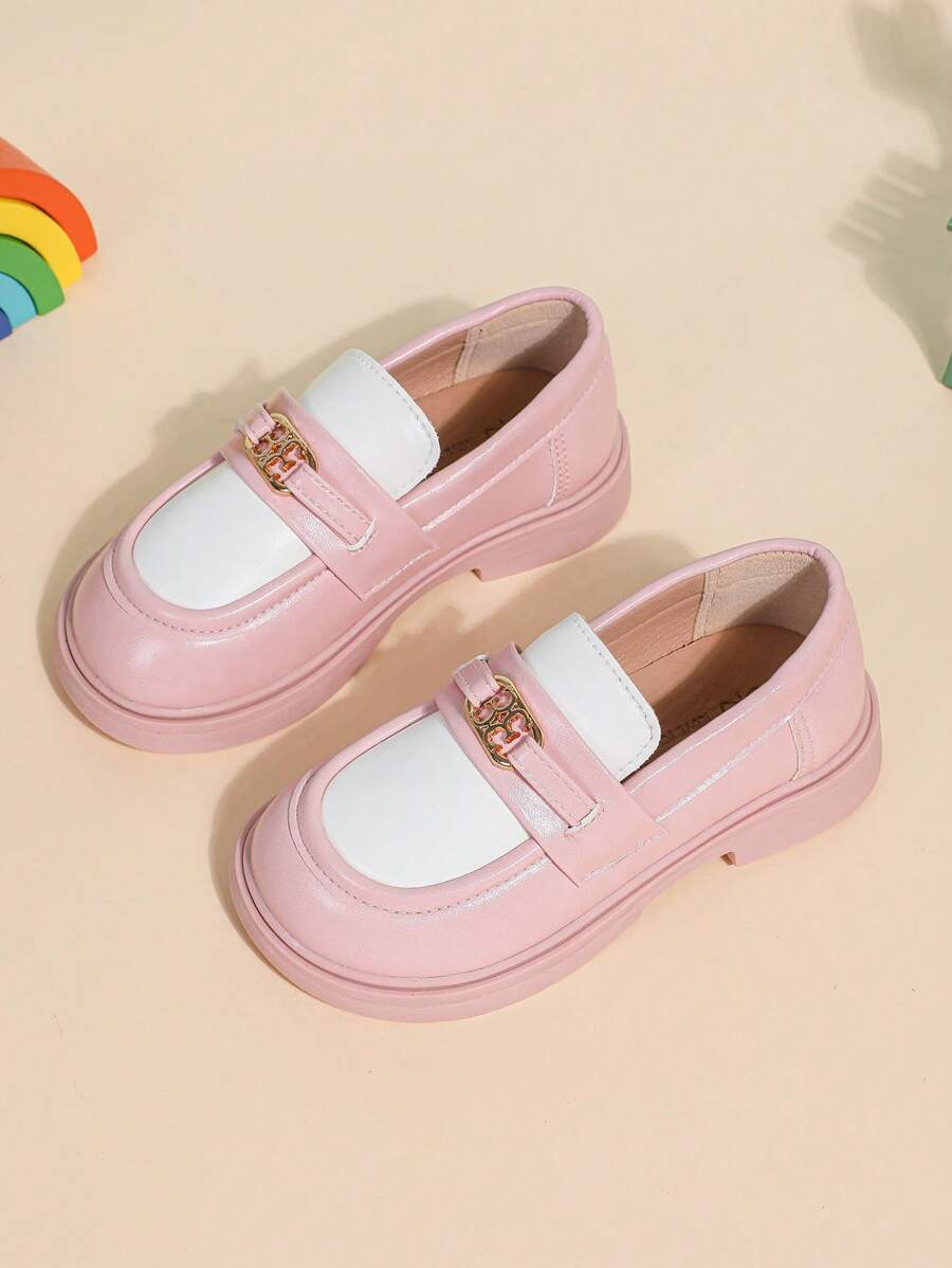 Kinderschuhe aus Leder, neue Mädchen Frühling/Herbst Schuhe mit weicher Sohle, Patchwork im britischen Stil, Prinzessinnen-Schuhe, rutschfeste Loafers mit weicher Sohle