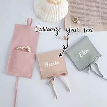 5pcs Customized Jewelry Pouches, Name Envelopes, Bridesmaid Gifts, Bride Gifts, Groomsman Gifts, Wedding Favors, Pink, Purple, Closet Organizer, Customized Graduation Gifts, Travel Jewelry Organizer - Multicolor - View 12