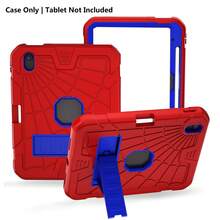 1个蜘蛛网图案平板电脑保护套，兼容iPad（第7/8/9/10代）、iPad Mini 6/Mini 7（8.3英寸）、Galaxy Tab A8（10.5英寸）、iPad Air 2/Pro（第5/6代，9.7英寸）、iPad（A16）11英寸（第11代，2025款）、iPad（A16）11英寸。这款重型防震保护套配有支架。 - 紅藍 - 查看 26