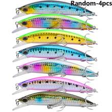1 zufälliges Paket/4 zufällige Sets, mehrfarbig erhältlich, Bleiblock für Weitwurfangeln, neue Köderfisch-Köder, sinkender Hartköder, Angelausrüstung für Barsch und Flussbarsch
