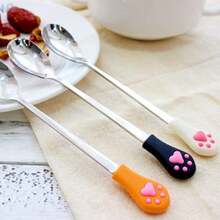 Cute Spoon Stainless Steel Coffee Spoon Dessert Tea Appetizer Bistro Cake Ice Cream Sugar Spoons Paw