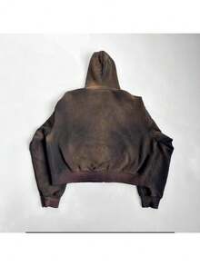 Men's Fall Wear Hooded Sweatshirt In Retro Street Dark Style, Casual Hooded Zipper Pullover Long-Sleeved Hoodie Sweater