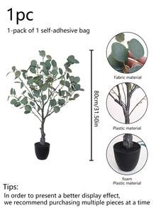 1 件 80 厘米（高）人造橄榄树/桉树盆栽植物，户外热带雨林装饰树，室内/室外落地盆栽植物，房间装饰，酒店，花园，北欧风格庭院，婚礼，情人节装饰，绿叶，抗紫外线，低维护 - 綠色 - 查看 10