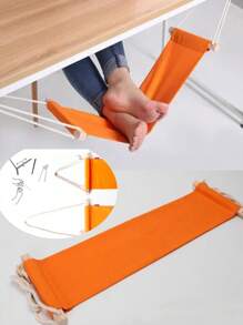 1pc Canvas Office Rest Foot Hammock, Outdoor Leisure Foot Hammock, Adjustable Length Foot Hammock, Slouchy Person Rest Foot Hammock, Foot Stool, Swing, Creative Home Gift, Relieve Foot Fatigue Rest Foot Hammock, Can Be Hung Under The Office As A Footrest - Multicolor - View 7