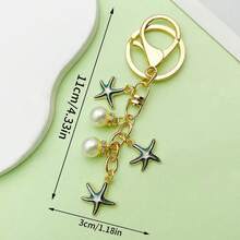 Cross-Border Creative Handmade Colorful Starfish Keychain School Bag Pendant Gift Keychain Pendant For Girls