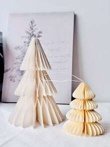 1pc Elegant Scandinavian Folded Paper Tree, Honeycomb Christmas Tree,Magnetic,Durable,Quick To Assemble Easy To Reuse, Reusable Tabletop Christmas Decor, Christmas Decorations Desk Decor Accessories -Minimalist Charm, Holiday Season Decor, - Multicolor - View 25