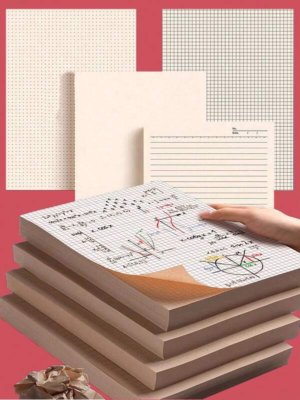 40 hojas de papel de borrador, cuaderno de bocetos con papel cuadriculado grueso en blanco para el aprendizaje y la pintura de estudiantes