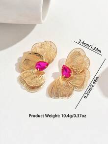1 Pair Fashionable Pastoral Style Lily Flower Earrings - Multicolor - View 5