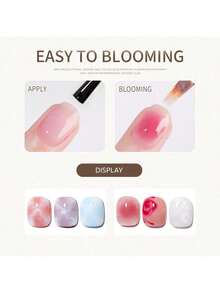 XEIJAYI 4 piezas de 15ml Gel de florecimiento para uñas, recubrimiento de goma transparente de larga duración, fortalecedor de uñas LED UV, acabado brillante superior de esmalte de gel para uñas