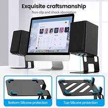 Desktop Speaker Stands With Vibration Absorption Pads Metal Speaker Stands Pair Support Up To 40lbs Bookshelf Speaker Stands For Better Audio Experience 7.09 X 5.51 X 5.12 Inch