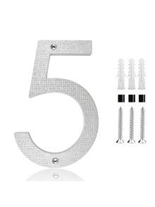 5/8 Inch 3D Floating House Numbers And Letters, ABS Modern House Number,Garden Door Mailbox Decor Numbers With Nail Kit, Modern Address House Numbers, Applicable To Apartments Houses Streets Outdoor Signs Home Decor Christmas Decoration - Textured Silver - View 25