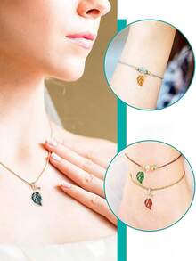 10Pcs Multicolor Alloy Leaf Pendant Colorful Leaf Charms For Jewelry Making Findings Crafting Accessory For DIY Necklace Bracelet - 10Pcs - View 5
