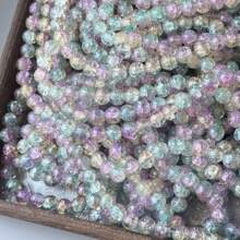 Un set de 50/100/150 cuentas de cristal con efecto de agrietado de colores variados - Cuentas de cristal brillantes redondas de 10mm, aptas para manualidades de joyería, pulseras, collares, aretes - Variedades cuidadosamente seleccionadas, sin necesidad de energía, productos de cuentas de cristal