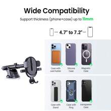 Suction Cup Car Phone Holder, Universal Car Phone Mount Adjustable Suction Cup Dashboard Phone Holder - Black - View 10