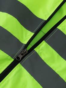 HISERWA Chaqueta de ciclismo de manga larga con decoración de rayas para hombres, ropa de ciclismo de carretera y montaña a prueba de viento con rayas reflectantes, cortavientos con capucha coleccionable, para primavera/verano/otoño, chaqueta para deportes al aire libre/ciclismo/senderismo/trekking - Verde - Ver 6