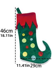 2pcs Christmas Elf Stockings, Fireplace & Christmas Tree Hanging Ornament Socks, Christmas Eve Decorative Apple Socks, Creative Gift Prop Home Decor Christmas Decorations Room Decor