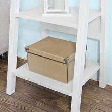 SoBuy FRG101-W, White Modern 5 Tiers Ladder Shelf, Storage Display Shelving Wall Shelf Bookcase, 44x39x180cm