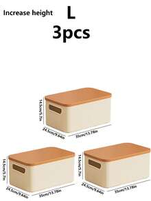 Hộp đựng đồ để bàn 1 cái/2 cái/3 cái/5 cái, Đồ lặt vặt, Đồ chơi, Đồ ăn nhẹ, Giỏ đựng đồ có nắp, Hộp đựng đồ dung tích lớn, Hộp đựng đồ hình chữ nhật bằng nhựa - Nhiều màu - Xem 13