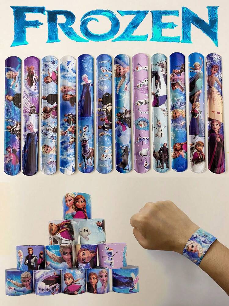 12pcs/Set Clapper Rings, Clapper Bracelets, Ice Queen Anna Clapper Rings, Party Supplies Toys - Multicolor - View 2