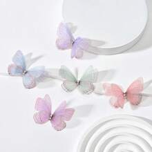 100 pièces de décorations de papillons transparents pastel doux, papillons en tissu 3D simulés pour la décoration murale de papillons pour le salon et la chambre à coucher, artisanat DIY, accessoires de nail art et accessoires de photographie, accessoires de papillons en maille, articles décoratifs DIY