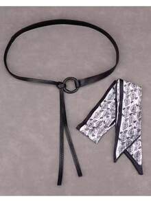 Bộ khăn choàng kiêm thắt lưng đa năng | Phụ kiện thời trang 2 trong 1 | Khăn choàng lụa & Thắt lưng - Nhiều màu - Xem 5