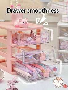 Hộp đựng trang sức màu trắng và hồng, nhiều màu/nhiều tầng/2 tầng/3 tầng/4 tầng, thích hợp cho gia đình, bàn làm việc, đựng đồ nhỏ, ngăn kéo, hộp đựng đồ màu hồng dành cho phụ nữ và trẻ em, phụ kiện tóc. - Nhiều màu - Xem 6