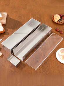 LINKOOL 优质铝制提拉米苏和芝士蛋糕烤盘 - 矩形，配有可拆卸隔板，坚固的底座，适合制作完美的慕斯蛋糕 - 耐用的厨房必需品，手工制作，可移动带子，可拆卸隔板 - 金屬銀 - 查看 7