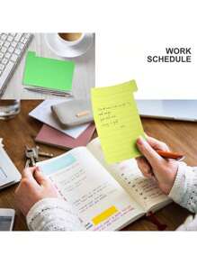 1pc Index Divider Sticky Notes, Labeled Self-Adhesive Line Notes, 60 Sheets Lined Notes, Mixed Neon Colors, Random Color