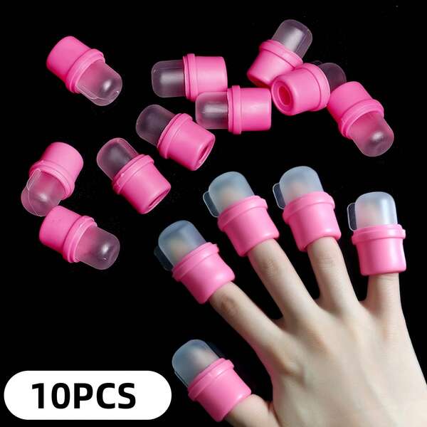 10 PCS Set Of Nail Polish Remover Silicone Gloves - Odorless And Easy To Use Silicone Gloves For Removing Gel Nail Polish, Reusable, Suitable For Nail Salons And Nail Technicians, Nail Care Tools | Convenient DIY Nail Care Accessories | Nail Art Supplies Nails Nails Supplies Nail Stuff