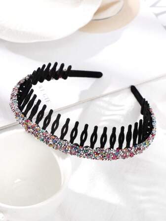 Strassdekoration för hårband till fest, hårband, hårbåge, sicksackmönster för hårband