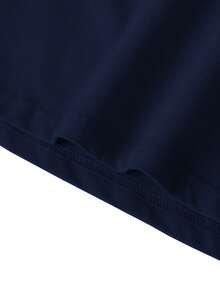 Girls' New Summer Short Sleeve 100% Cotton. Perfect For Vacation, Leisure, Travel, Sports And Everyday Wear. Student Printed Round Neck Pullover, College Youth Short Sleeve T-Shirt. - 藏蓝色 - 查看 5