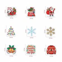 50/100 Peças Adesivos Cintilantes de Natal Feliz, Adesivos de Parede, Embalagem de Presente de Natal, Adesivos Decorativos, Decoração Externa de Presente