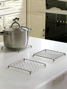 2 st silverförtjockade rostfria stål värmeisolerande bordsunderlägg underlägg värmeisolerande mattor praktisk hylla universalhylla för kök och matsal, verktygsställ - Multifärgad - Visa 2