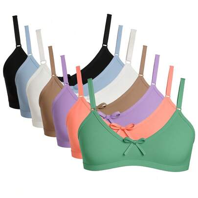 Kit com 4 Sutiãs Infantis Femininos – Básicos, Coloridos e Super Confortáveis!