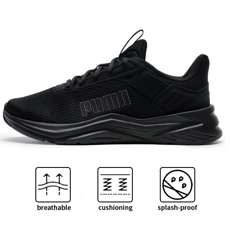 Puma FTR Wave Running Shoes, Cushioned Breathable Sneakers For Men And Women, Sports Fitness Training Shoes, 311095-02 - Black-dark Gray - View 1
