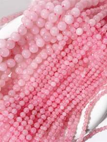 4 毫米、6 毫米、8 毫米、10 毫米天然玫瑰石英散珠，适合 DIY 珠宝制作、手链、项链