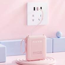 1个10000mAh移动电源，内置4根充电线，配有挂绳，兼容/安卓手机，初始阶段可能出现幻觉充电现象，但两次充电循环后将显示正常充电状态，是送给男士和女士的完美礼物。 - 彩色 - 查看 4