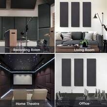 Melkus Acoustic Panels 2 PCS, 35.4''x12'' Polyester Fabric Acoustic Wall Panels, Upgraged Super Strong Installation, Soundproof Wall Panels For Studios, Home, Office, Theater (Dark Gray)