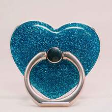 闪亮心形手机指环支架 - 可爱闪亮手机指环支架，适用于所有智能手机，360°旋转支架，便携式手机配件 - 彩色 - 查看 22