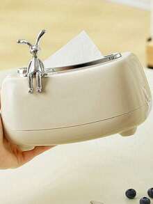 1pc Paper Towel Holder Box, High-End Home Kitchen Bathroom Tissue Box, Multifunctional Spring-Loaded Tissue Box For Living Room Coffee Table