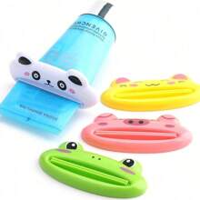 4pcs Toothpaste Squeezer, Dispenser, Holder, Face Wash, Toothpaste Dispenser, Manual Squeeze And Press Device, Small Practical Tools - Frog, Panda, Pig, Cat, Bear, Lip Shaped Toothpaste Squeezer, Christmas & New Year Small Gifts