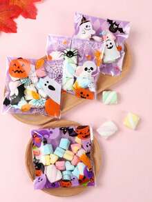 Cartoon Halloween Pumpkin Ghost Spider Bat Self-Seal Gift Bags,Cookie Candy Bag,Trick Or Treat,Party Favor,Assorted Patterns Treats And Snacks Bags For Halloween Party,Halloween Decoration,Halloween,Gift Wrapping,Halloween,Halloween Decorations,Halloween Party Bag Fillers(Random Color And Style)