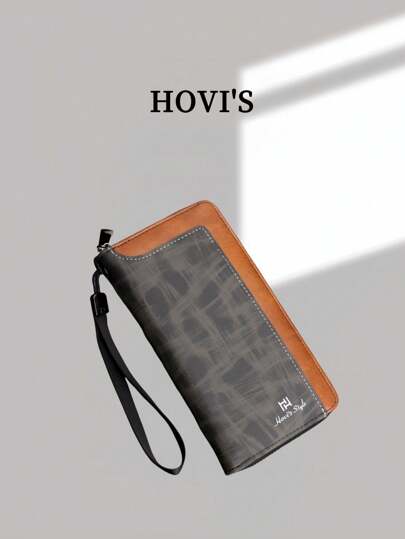 HOVI'S New Minimalist Rfid Blocking Zipper Long Wallet Business Large Capacity Multifunction Phone Wallet