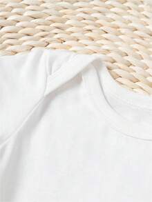 TWIN Print Funny Baby Romper Casual Comfortable Short Sleeve Newborn Clothes Cotton Fashion Triangle Jumpsuit - White - View 4