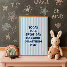 1 tấm áp phích trang trí Dopamine không khung truyền cảm hứng "Hôm nay là một ngày tuyệt vời để học một điều gì đó mới" - Tranh in tạo động lực cho lớp học, tranh tường trang trí trường học, ký túc xá, nhà ở | Trang trí tư duy phát triển, trang trí phòng ngủ, tranh in thẩm mỹ, quà tặng giáo viên, trích dẫn tích cực, trang trí, áp phích trường học, tranh in treo tường - Nhiều màu - Xem 5