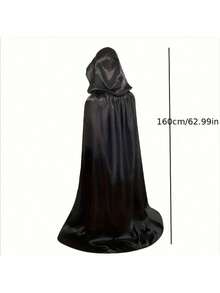 1 件万圣节连帽斗篷，万圣节连帽斗篷女巫服装吸血鬼斗篷巫师长袍角色扮演服装男士，万圣节圣诞斗篷服装派对斗篷