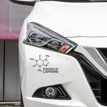 Caffeine Chemical Formula Vinyl Car Stickers, Waterproof , Suitable For Cars, Laptops, Water Bottles - White Text Stickers On A Black Background, Car Accessories
