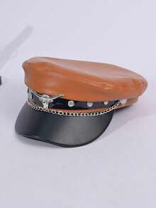 قبعة بيريه معدنية برأس ثور بتصميم داكن للنساء، قبعة بيريه ملونة بتصميم سحابة للرسام في فصل الشتاء، قبعة صحفي مناسبة للخروجات اليومية في الخريف، للمشي والتسوق